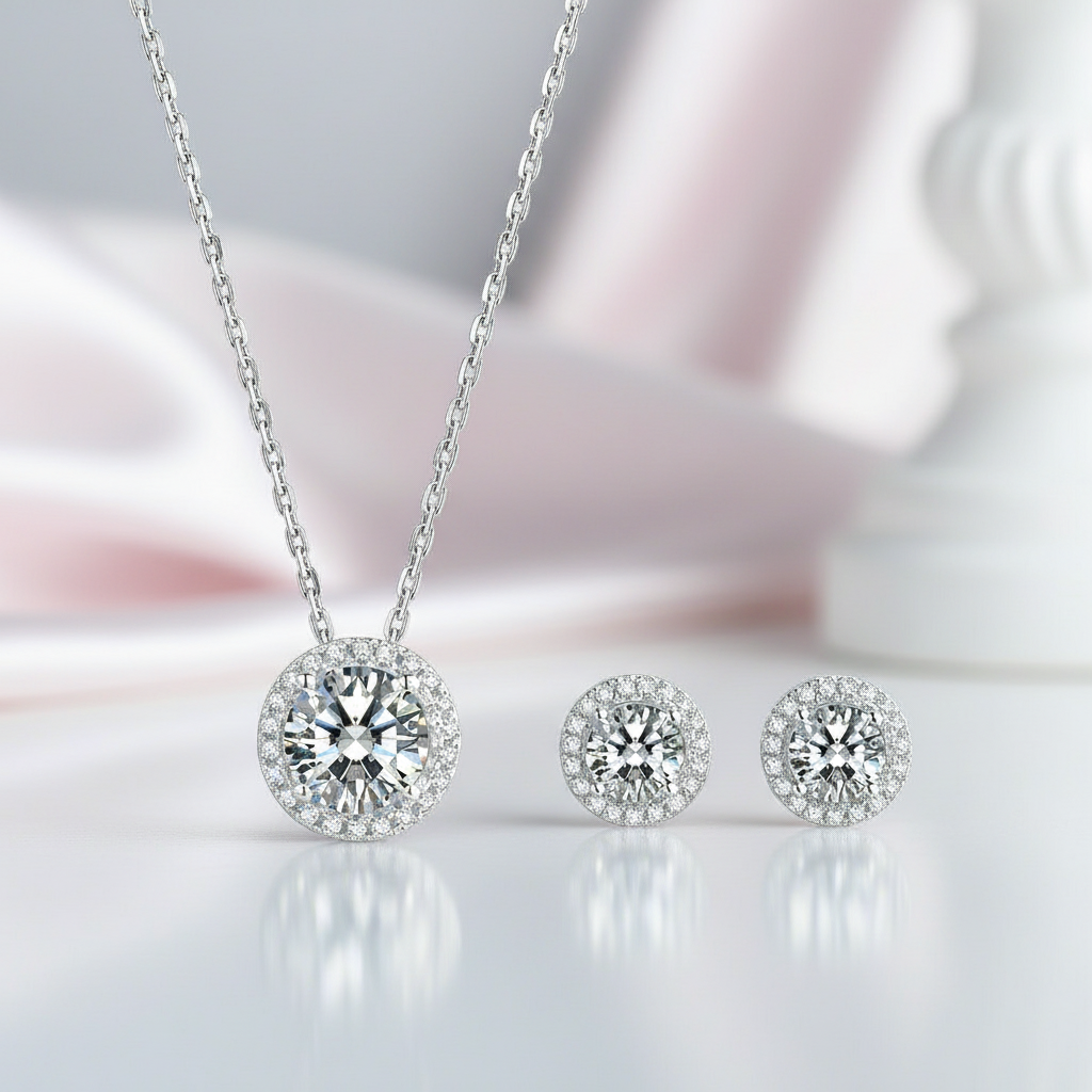 Brilliant Cut Diamond Earrings and Necklace-Black Diamonds New York