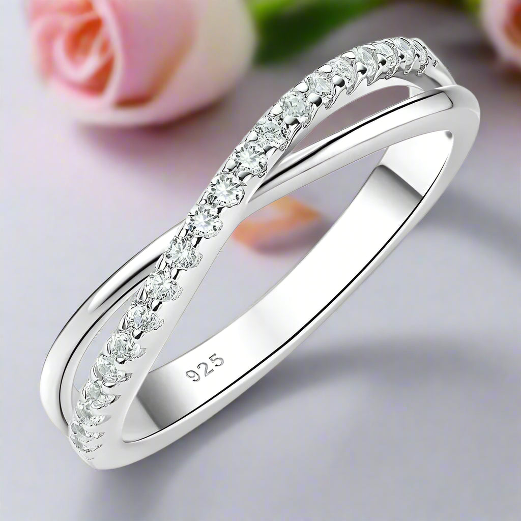 Brilliant Diamond Stackable Infinity Wedding Band-Black Diamonds New York