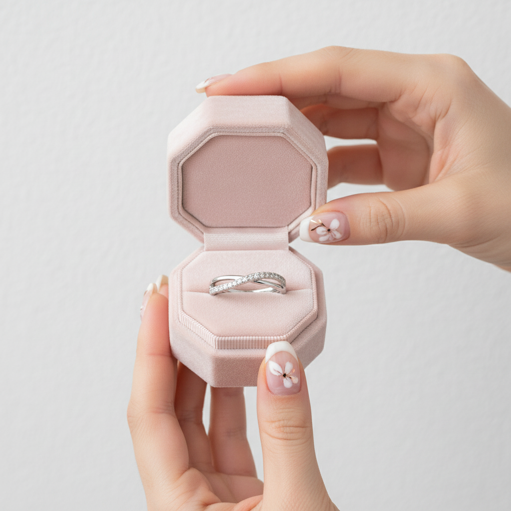 Brilliant Diamond Option Stackable Infinity Wedding Band-Black Diamonds New York