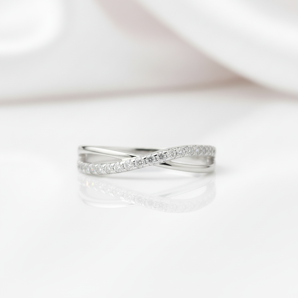 Brilliant Diamond Option Stackable Infinity Wedding Band-Black Diamonds New York