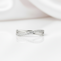 Brilliant Diamond Option Stackable Infinity Wedding Band
