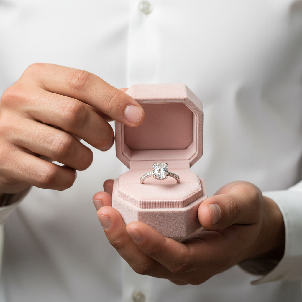 Brilliant Oval-Cut Diamond Hidden Halo Engagement Ring-Black Diamonds New York