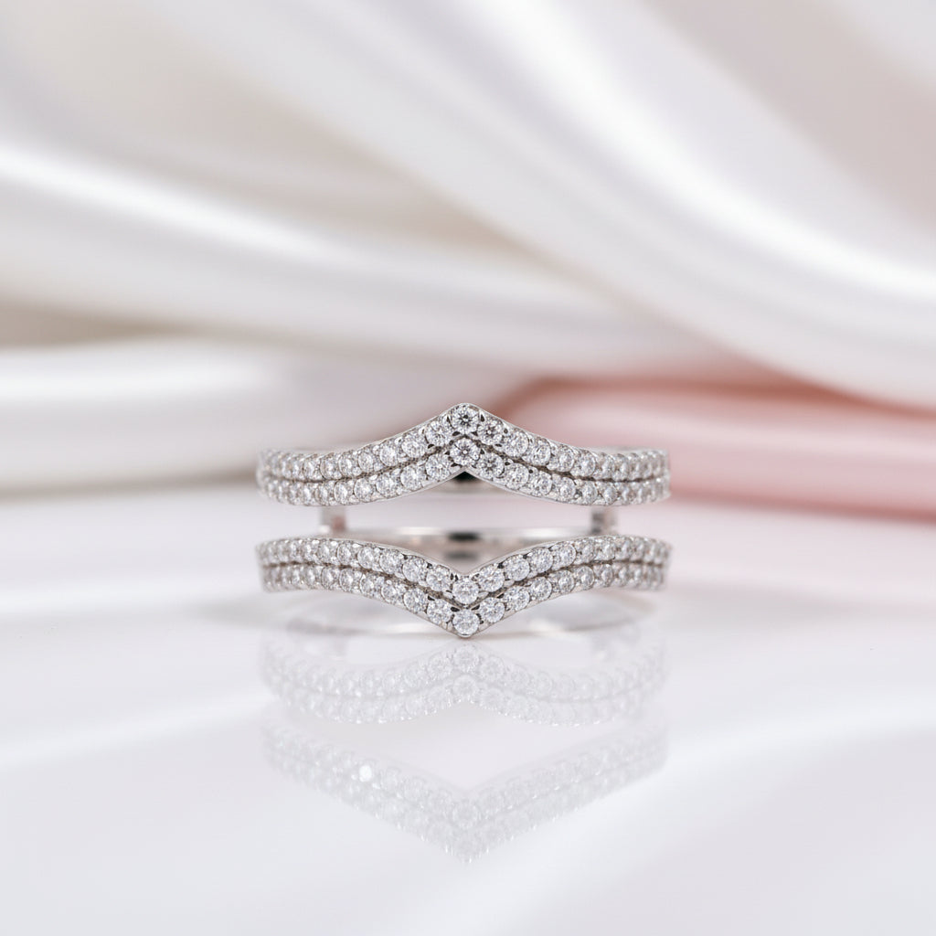 Brilliant Round Cut Diamond Option Adjustable Wedding Ring Enhancer ...