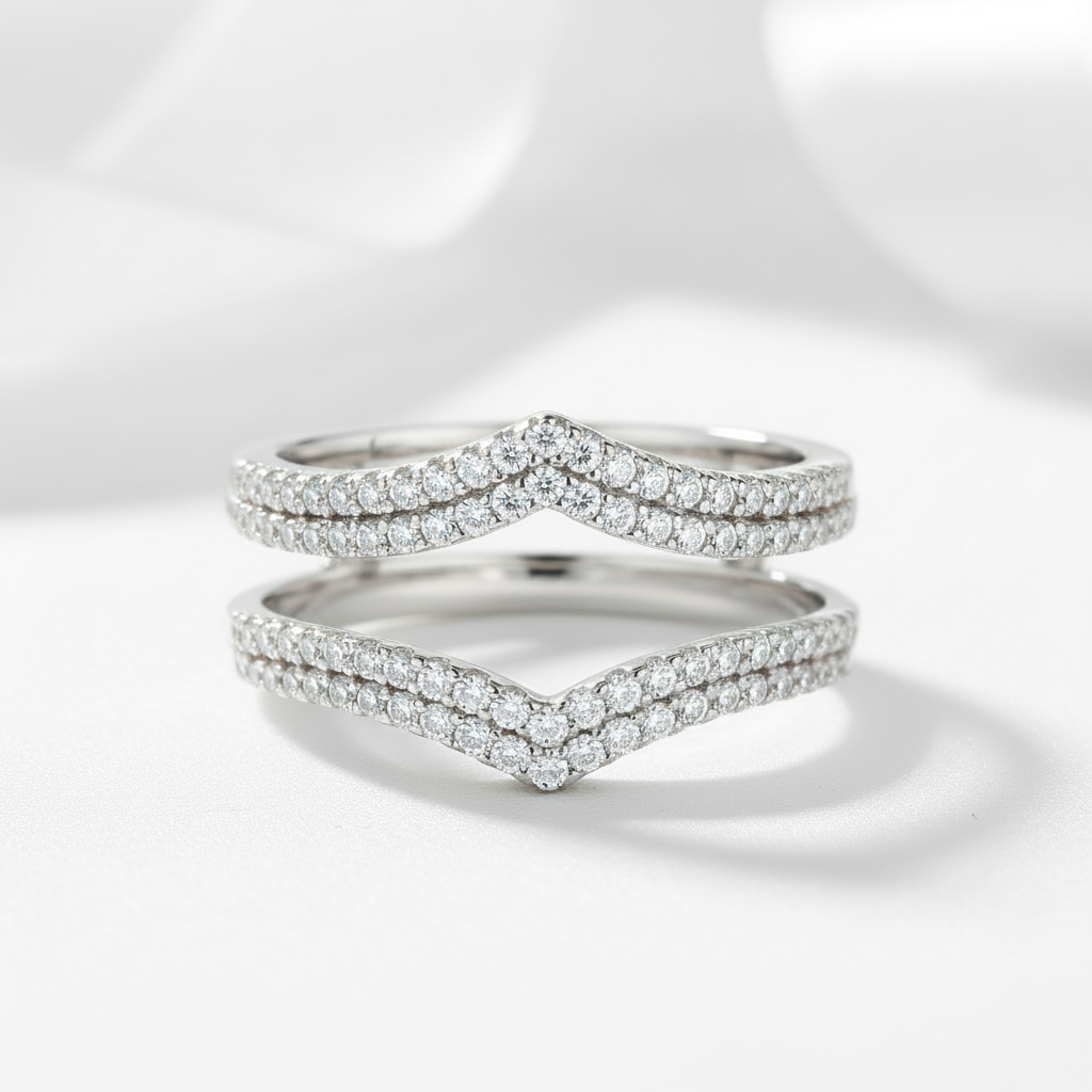 Brilliant Round Cut Diamond Adjustable Wedding Ring Enhancer-Black Diamonds New York