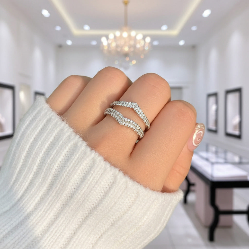 Brilliant Round Cut Diamond Adjustable Wedding Ring Enhancer-Black Diamonds New York