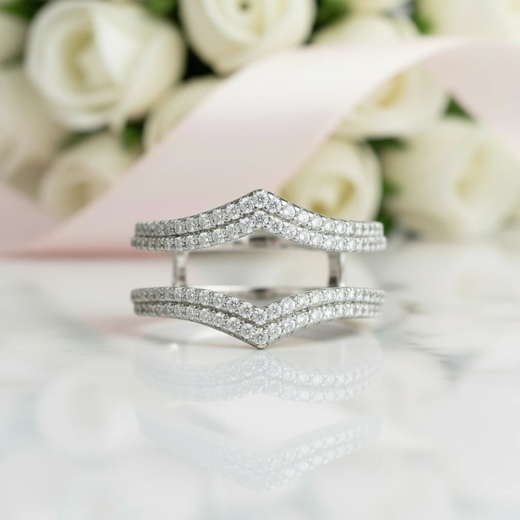 Brilliant Round Cut Diamond Adjustable Wedding Ring Enhancer-Black Diamonds New York