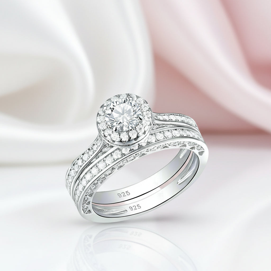 Brilliant Round Cut Diamond Wedding Ring Set-Black Diamonds New York