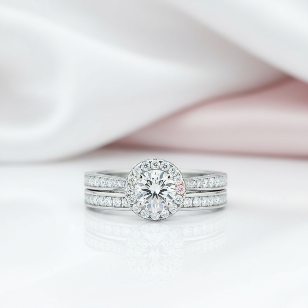 Brilliant Round Cut Diamond Option Wedding Ring Set-Black Diamonds New York
