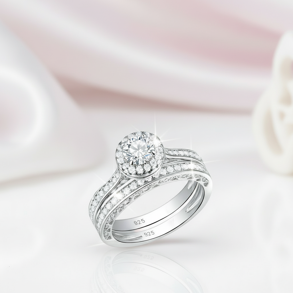 Brilliant Round Cut Diamond Wedding Ring Set-Black Diamonds New York