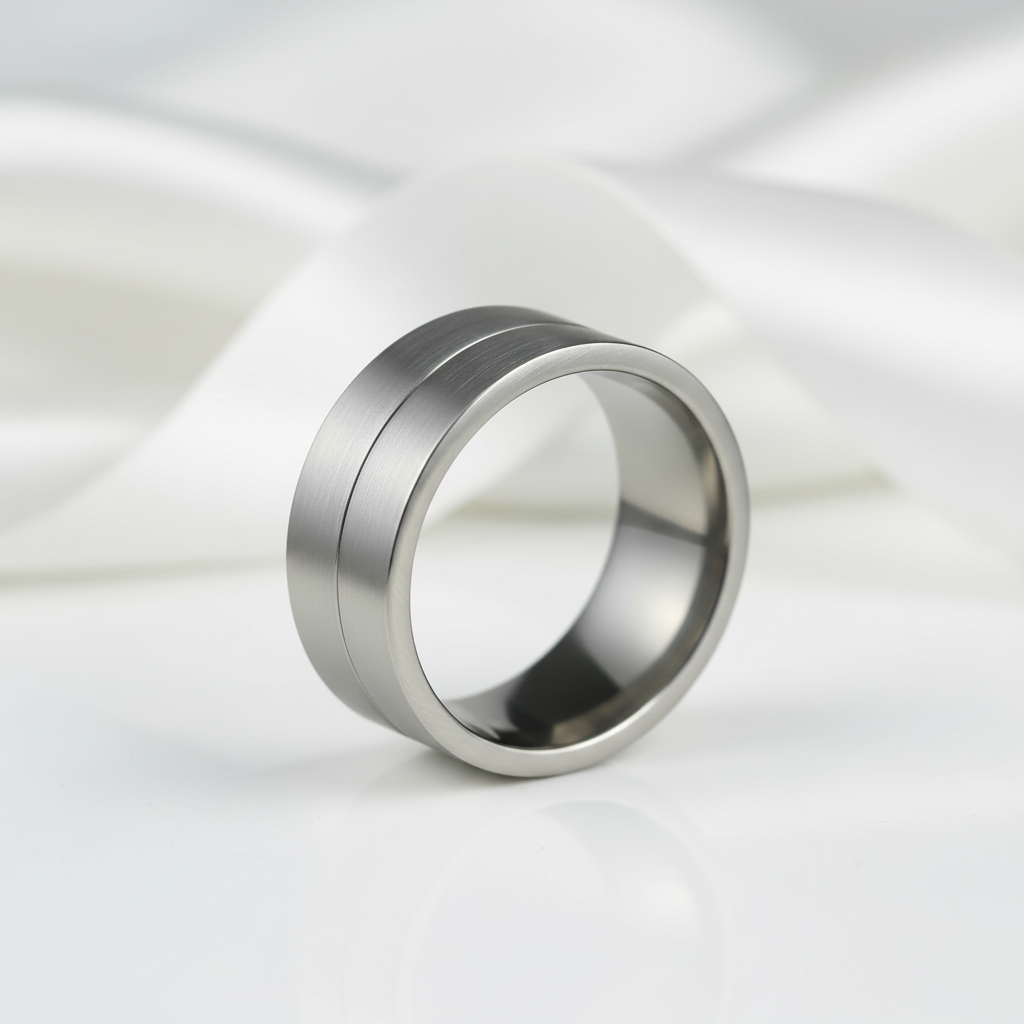 Brush and Polish Design Men's Wedding Band-Black Diamonds New York
