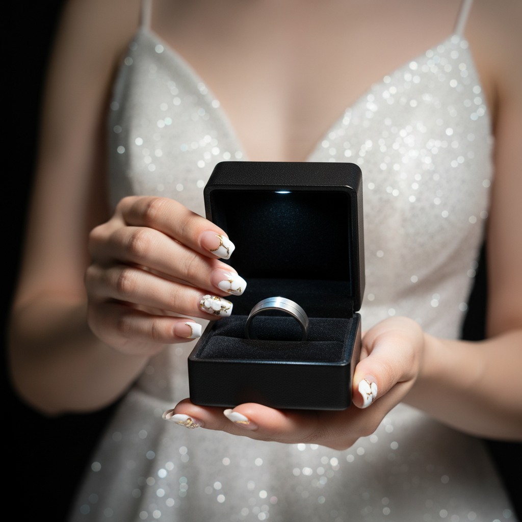 Brush and Polish Design Men's Wedding Band-Black Diamonds New York
