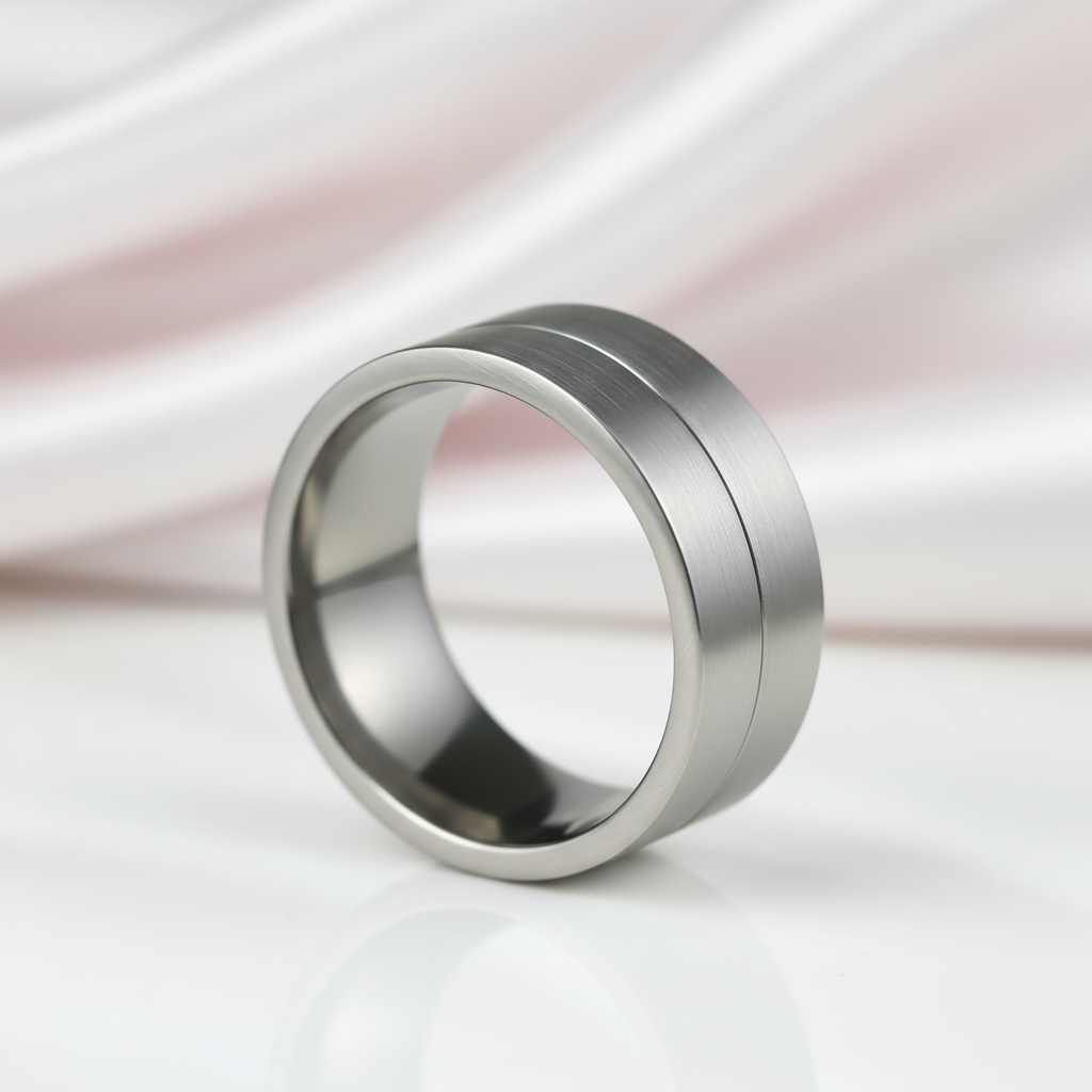 Brush and Polish Design Men's Wedding Band-Black Diamonds New York