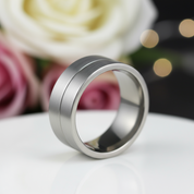 Brush and Polish Design Men's Wedding Band-Black Diamonds New York