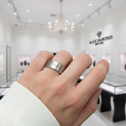 Brush and Polish Design Men's Wedding Band-Black Diamonds New York