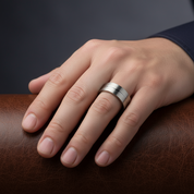 Brush and Polish Design Men's Wedding Band-Black Diamonds New York