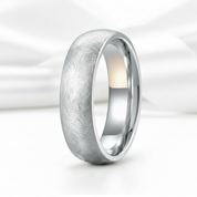 Brushed Dome Titanium Men's Wedding Band-Black Diamonds New York