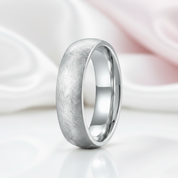 Brushed Dome Titanium Men's Wedding Band-Black Diamonds New York