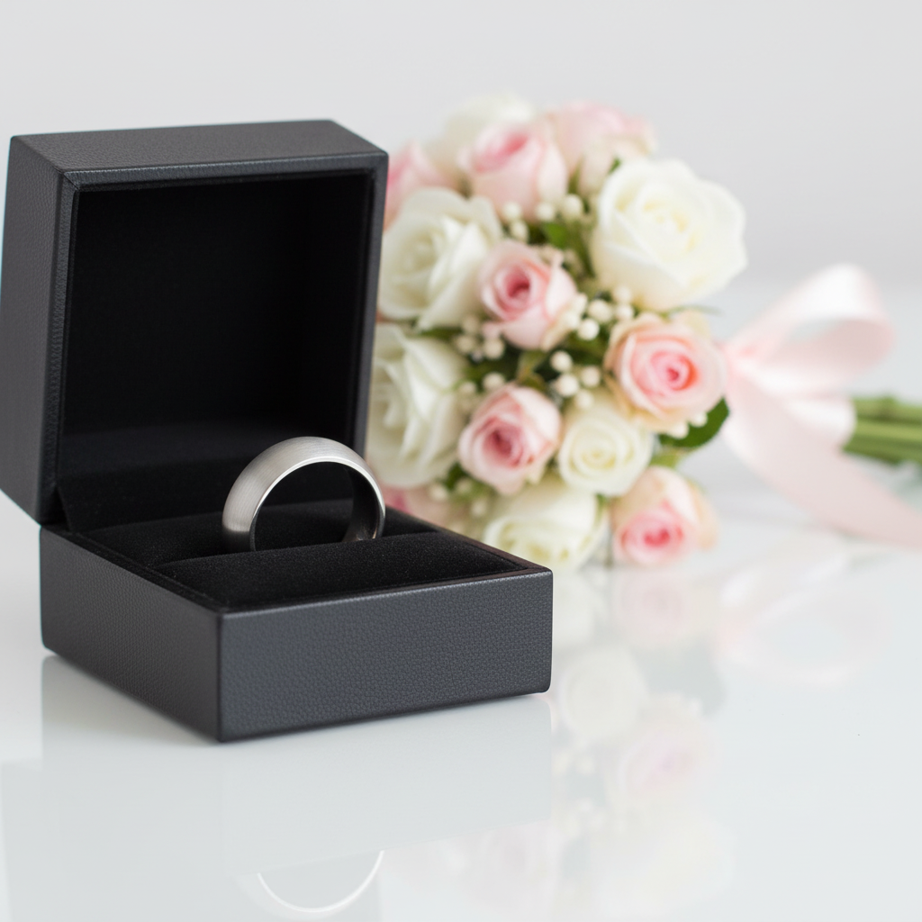 Brushed Dome Tungsten Carbide Men's Wedding Band-Black Diamonds New York
