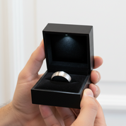 Brushed Dome Tungsten Carbide Men's Wedding Band-Black Diamonds New York