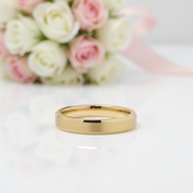 Brushed Gold Plated Tungsten Men's Wedding Band-Black Diamonds New York