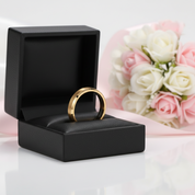 Brushed Gold Plated Tungsten Men's Wedding Band-Black Diamonds New York