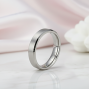 Brushed Unisex Titanium Wedding Band-Black Diamonds New York