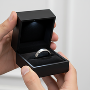 Brushed Men's Tungsten Wedding Band-Black Diamonds New York