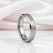 Brushed Men's Tungsten Wedding Band-Black Diamonds New York