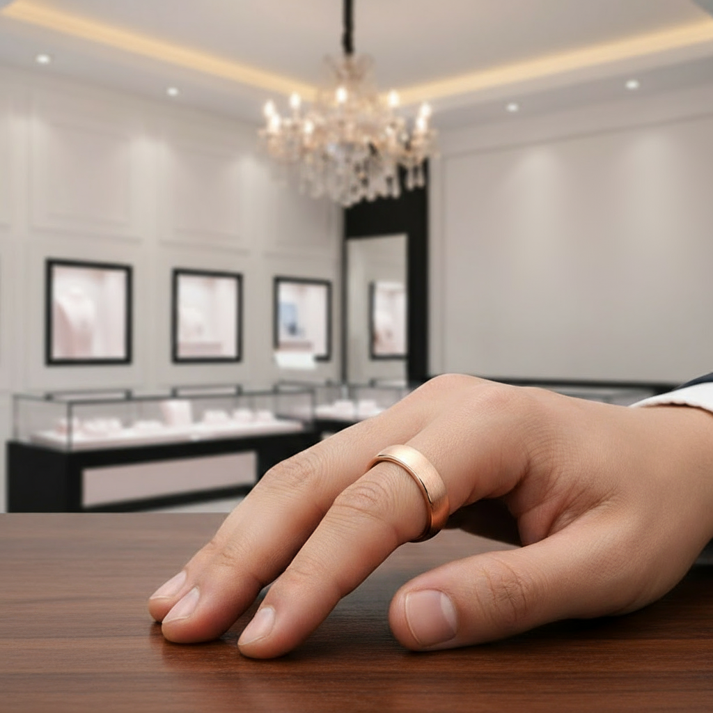 Brushed Tungsten Wedding Band-Black Diamonds New York