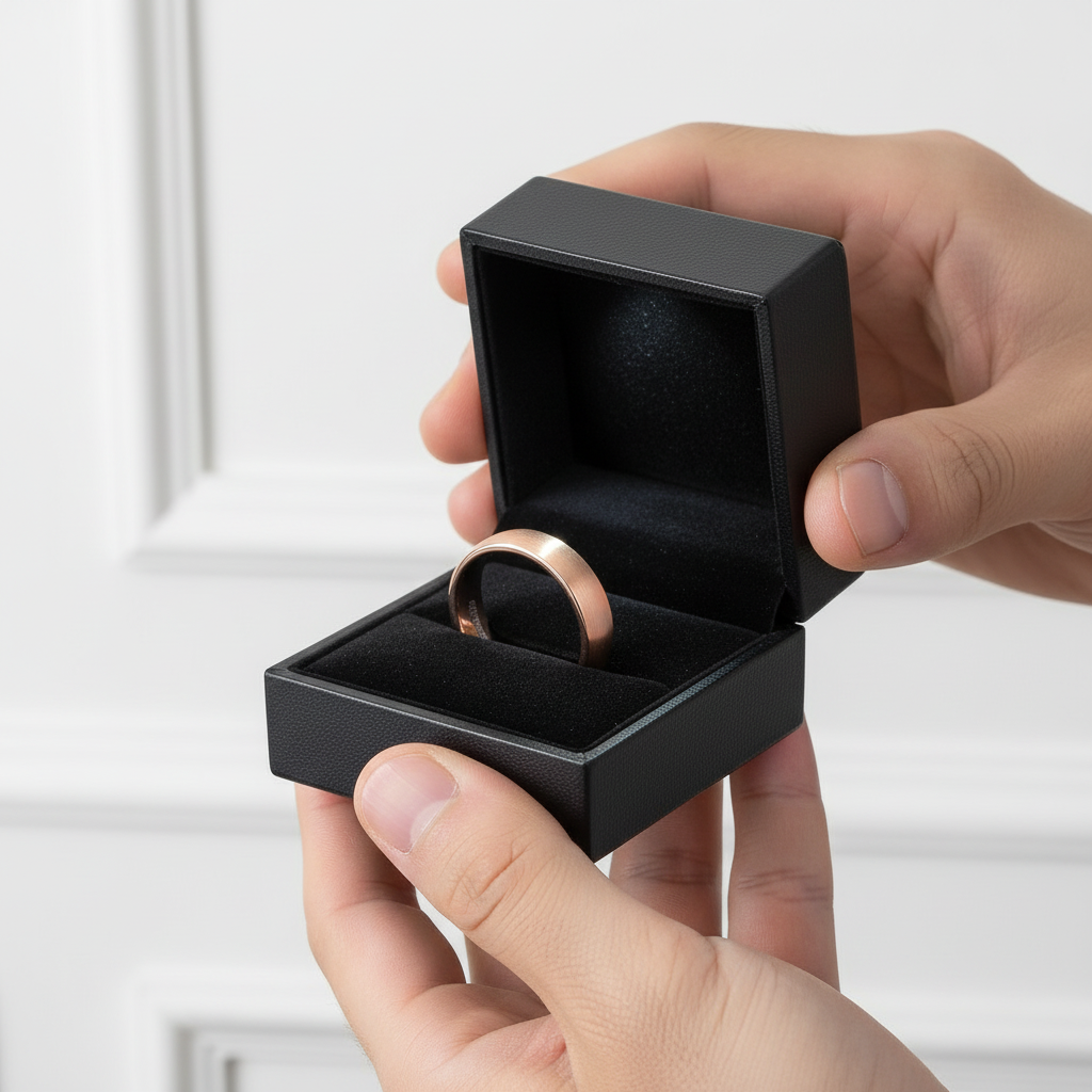Brushed Tungsten Wedding Band-Black Diamonds New York