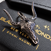 Bull Head Western Inspired Pendant-Black Diamonds New York