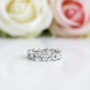 Butterfly Design Infinity Wedding Ring Band-Black Diamonds New York