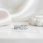 Butterfly Design Infinity Wedding Ring Band-Black Diamonds New York