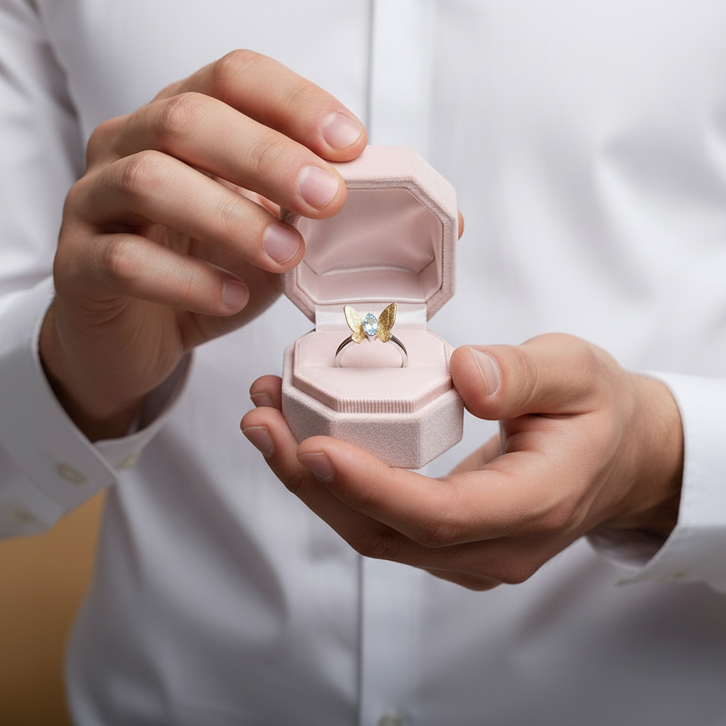Butterfly Gemstone Ring-Black Diamonds New York