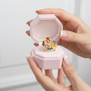 Butterfly, Ladybug, and Flower with Diamond Option Ring-Black Diamonds New York