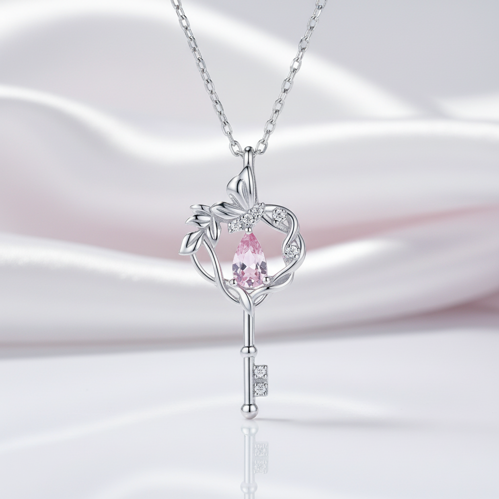 Butterfly Vine & Tree of Life Heart Shaped Dream Catcher Necklace-Black Diamonds New York