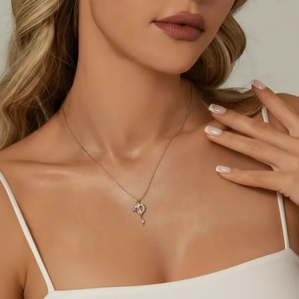 Butterfly Vine & Tree of Life Heart Shaped Dream Catcher Necklace-Black Diamonds New York