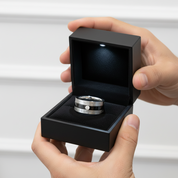Calendar Date Stainless Steel Spin Men's Ring-Black Diamonds New York