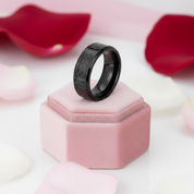Carbon Fiber Men's Ceramic Wedding Band-Black Diamonds New York