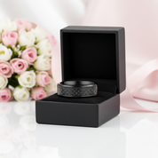 Carbon Fiber Men's Ceramic Wedding Band-Black Diamonds New York