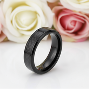 Carbon Fiber Men's Ceramic Wedding Band-Black Diamonds New York
