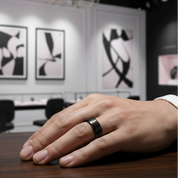 Casual 6mm Black Titanium Men's Wedding Band-Black Diamonds New York