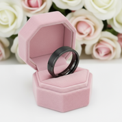 Casual 6mm Black Titanium Men's Wedding Band-Black Diamonds New York