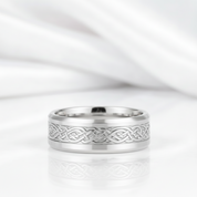 White Gold Celtic Dragon Wedding Bandv-Black Diamonds New York