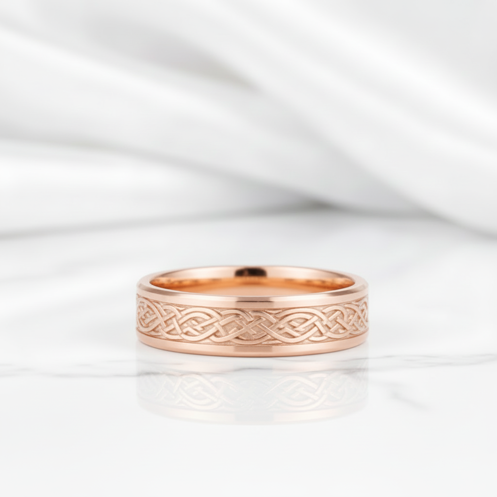 White Gold Celtic Dragon Wedding Bandv-Black Diamonds New York