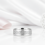 White Gold Celtic Dragon Wedding Bandv-Black Diamonds New York