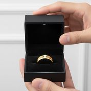 Center Groove Titanium Men's Wedding Band-Black Diamonds New York