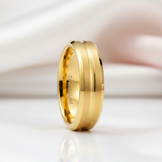 Center Groove Titanium Men's Wedding Band-Black Diamonds New York