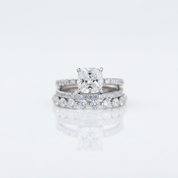 Diamond Option Cushion Cut 3-Pcs Wedding Ring-Black Diamonds New York