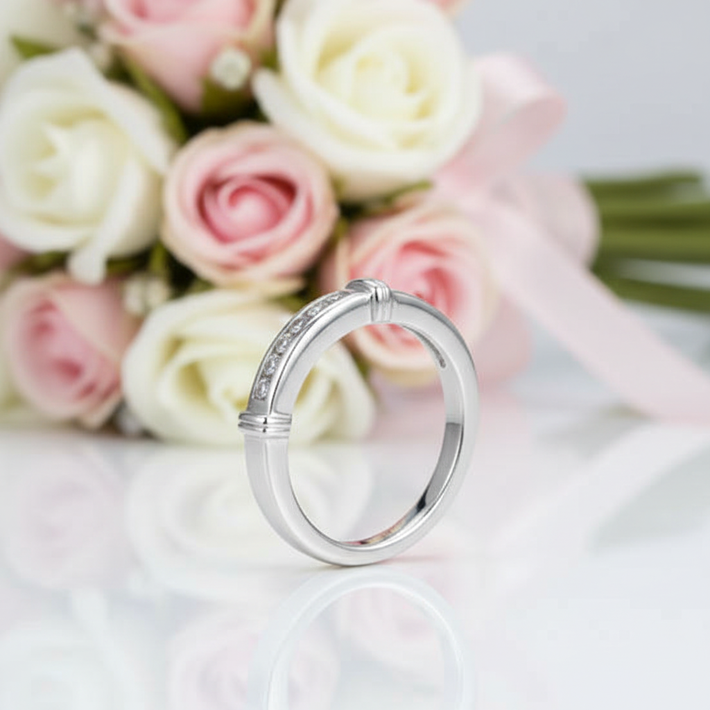 Channel Set Diamond Option Wedding Ring-Black Diamonds New York